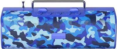 Draagbare Bluetooth Speaker - Outdoor Radio - Muziek Streamen - IPX5 Waterdicht - 24 cm Breed - Camouflage Blauw