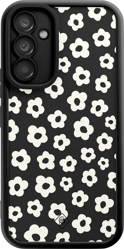 Casimoda® hoesje - Geschikt voor Samsung Galaxy A54 - Retro Bloempjes - Zwart TPU Backcover - Planten - Zwart