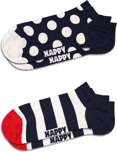 Happy Socks Big Dot Stripe Low Sock (2-pack) - unisex sokken - Unisex - Maat: 41 - 46