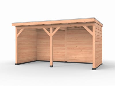 Douglas overkapping, 500 x 250, met achterwand en twee zijwanden, Westwood Comfort Plus