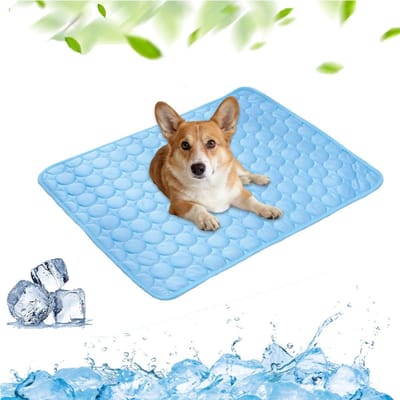 KZQ Verkoelende mat voor huisdieren 100x70 cm - Zomer koelpad voor hond en kat - Ademend en draagbaar voor binnen en buiten - Geschikt voor bench auto en camping