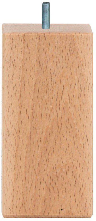 Meubelpoot vierkant 6 bij 6 cm en hoogte 12 cm van massief hout (M8) - Set van 4 stuks