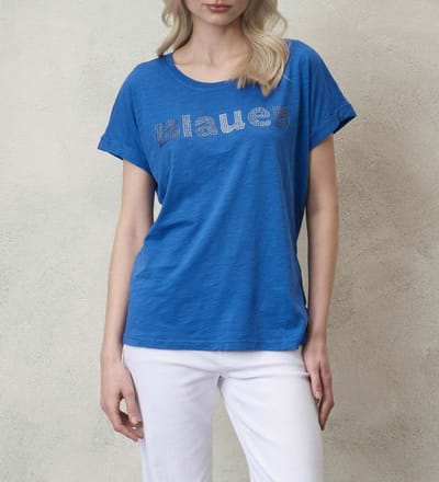 Blauer Blauw glitter T-shirt