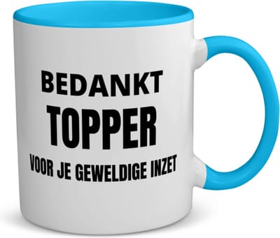 Akyol - bedankt topper voor je geweldige inzet koffiemok - theemok - blauw - Collega - collega - cadeautje voor inzet tonen - bedankt voor alles - geschenk - 350 ML inhoud