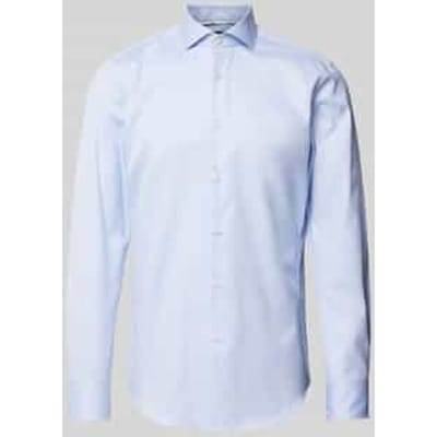 Slim fit zakelijk overhemd van fijn twill