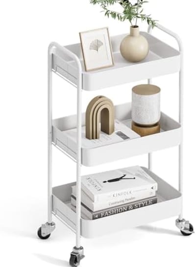 PromoHome Drie-laags rolkar met wielen - Multifunctionele verplaatsbare opbergwagen
