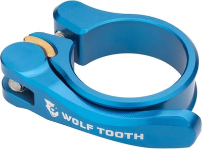 Zadelklem Snelsluiting - Zadelpenklem - Fiets Zadel Verstellen - Bronsbus Soepele Hefboom - 34.9mm - Blauw
