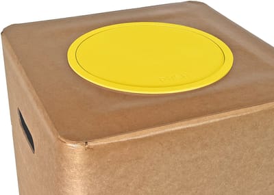 Afvalbak Pushdeksel voor Afvalbox – geschikt voor inwerpopening Ø 22 cm – Verwisselbaar – Deksel voor afvalscheiding glas – Geel
