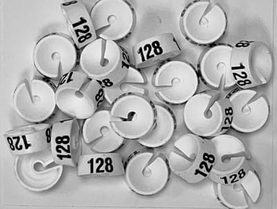 Bleijenberg Maatdopje maat 128 wit - Maataanduiding voor kledinghangers per 25 stuks - Maatringetje Ø 20 mm - Kledinghangers - Kleerhanger - Kapstok - Mark-Brics - wisersizer