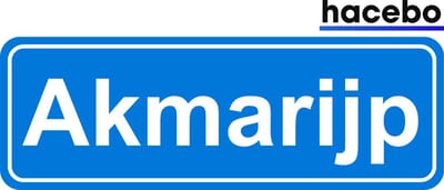 Hacebo - Plaatsnaam Sticker - 29x10 CM - Akmarijp sticker - Verkeersborden sticker - grappige cadeaus - Akmarijp