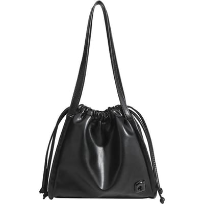 Tas met plooien en trekkoord Herfst en Winter Nieuwe Veelzijdige Textuur Bucket Bag Commuting Eén-schouder Niche Wolkentas Dames