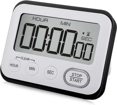 Multifunctionele digitale timer - kookwekker - kookwekker digitaal - kookwekker magnetisch - Grote LCD-timer - Met alarm - Zwart - 9×7,2×2,3 cm - ABS