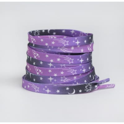 120/140/160cm Sterren Maan Hemelsblauw Rook Paars Liefde Schoenveters Sneakers Platte Schoenveters Platte Schoen Veters Koordjes Elastische Schoenveters 120cm purple