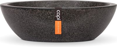 Capi Europe - Schaal laag Terrazzo - 24x7 - Zwart - Bloempot voor buiten - FIT380
