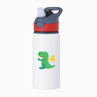 Hacebo® - Dino waterfles met rietje rood - Dinosaurus - Liefhebbers van dino's - T - rex - speelgoed - dieren - water fles - 650ML