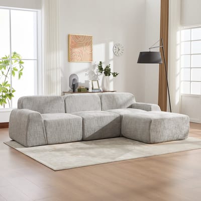 Compressiebank Chenille - Grijs - Geen montage nodig, direct uit te vouwen - Gevuld met 30D hoog-elastisch schuim, wolkachtig comfort - Slijtvaste anti-pilling stof, diervriendelijk - Geschikt voor woonkamer en appartement