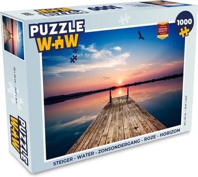 Puzzel Steiger - Water - Zonsondergang - Roze - Horizon - Legpuzzel - Puzzel 1000 stukjes volwassenen