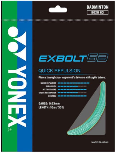 Yonex Exbolt 63 mint badmintonsnaar - Yonex set 10m
