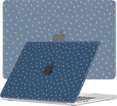 Lunso Geschikt voor MacBook Air 13 inch (2022-2026) cover hoes - case - Purple Pips