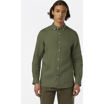 Scotch & Soda Seasonal Core - Regular Fit Linen Shirt Army Taglia: S | Camicie Casual Outlet | Uomo | Bianco
