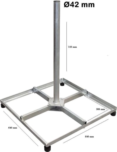 Xsarius Tegelvoet 30x30 staal Demontabel 42 Ø 75cm hoog