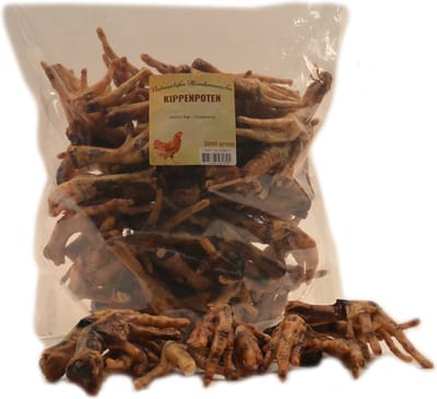 Hondensnacks Kippenpoten 100%kip,Glutenvrij, 1000Gram Kippenpoot snacken kauwen Hond