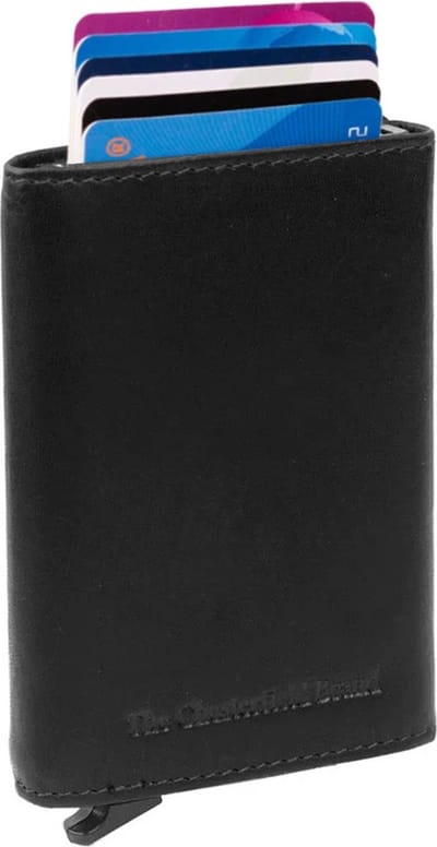 The Chesterfield Brand Leren Kaarthoes Lancaster Card Holder Black Zwart