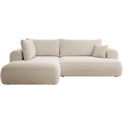 Hoekbank Philipa Big links bouclé met slaapfunctie | Selsey Design