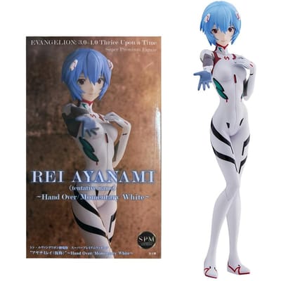 Anime NEON GENESIS EVANGELION Ayanami Rei Theatrical Version Wit Strijdpak Kort Haar Reikend Model Speelgoed Actiefiguur With box gray