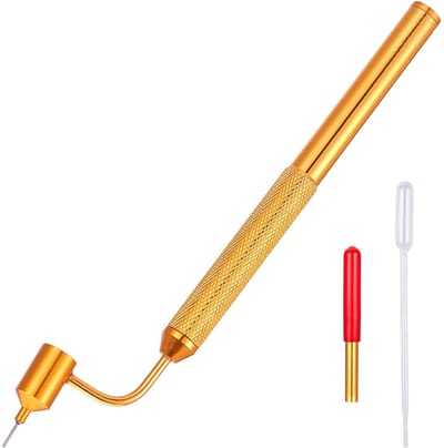 Allecto - Verfstiften - Schuine Fijne Punt - Retro Aluminium - Kalligrafie - Perfect voor Nauwkeurig Bijwerken - Goud