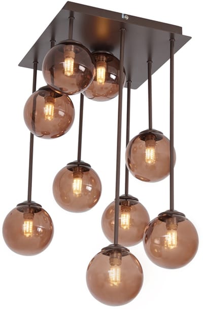 QAZQA athens - Design Plafondlamp - 9 lichts - L 31 cm - Brons - Woonkamer | Slaapkamer | Keuken