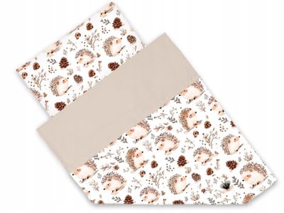Kinderbeddengoed Set 120x160cm - Egeltjes & Beige Katoen