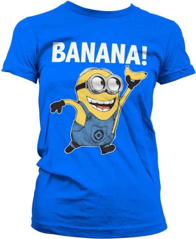 Minions Dames Tshirt -S- Banana! Blauw
