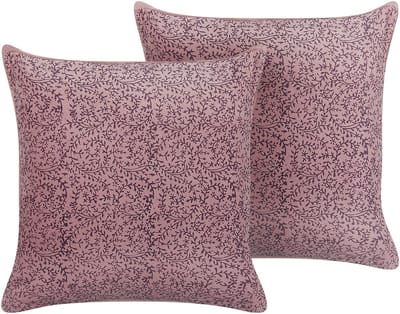 ROMNEYA - Sierkussen set van 2 - Roze - 45 x 45 cm - Fluweel