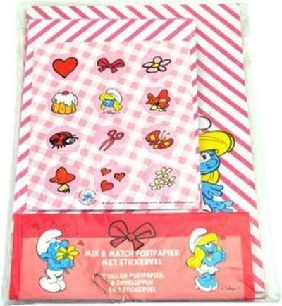 Smurfen briefpapier - postpapier - set met enveloppen en stickervel