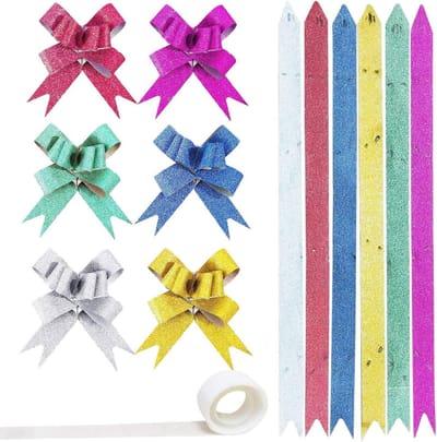 120 stuks trekstrikken en 1 rol zelfklevende tips, ideaal voor cadeauverpakking, bruiloften en feestdecoratie