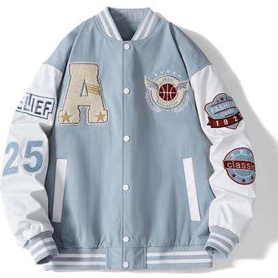 Geborduurd Baseballkraag Jack met Velours Afwerking voor Heren en Dames, Nieuw Lente en Herfst Amerikaans Casual Los Jack L gray