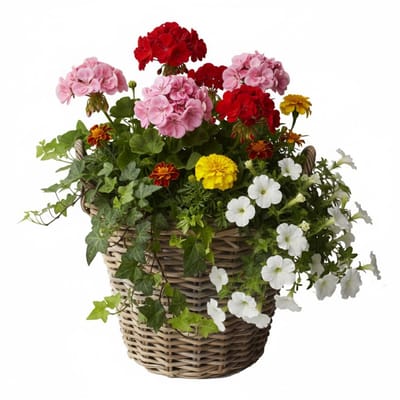 VD Leeden Plantenmand Klassiek - rond - bruin - 40 x 30 cm - rotan - gevlochten riet - bloempot