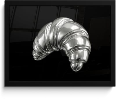 Poster in lijst - Fotolijst 40x30 cm - Posters - Croissant - Metaal - Zilver - Posterlijst zwart - Decoratie - Wanddecoratie woonkamer - Muurdecoratie slaapkamer