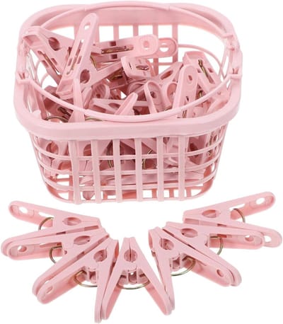 Wasknijpers Kledingclips - Handdoek Clips - Kleding Drogen - Antislip Grip - 30 Stuks - Roze