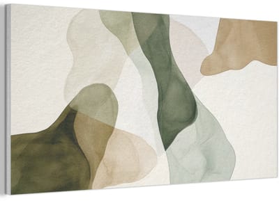 Akoestisch wandpaneel 80x40 cm - Vilt schilderij Japandi - Abstract - Groen - Akoestische panelen - Geluidsdempende wanddecoratie - Geluidsisolatie woonkamer - Muurdecoratie geluidspanelen