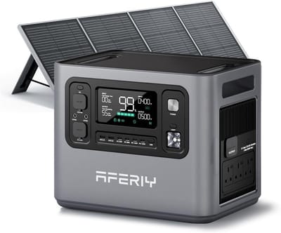 AFERIY P280 2800W draagbare stroomgenerator Powerstation met 200W zonnepaneel - UPS - 2048Wh LiFePO4-batterij - uitbreidbaar tot 10 kWh - 1800W AC-laadfunctie - zonnegenerator voor thuisgebruik - stroomuitval - kamperen en campers