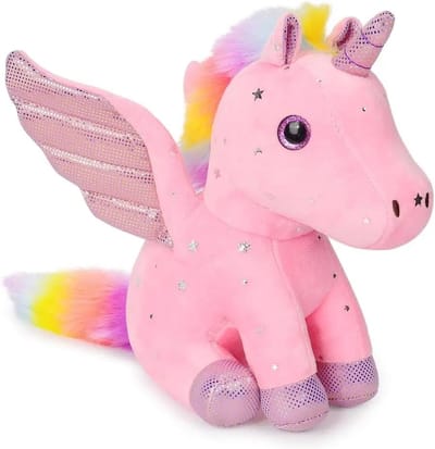 Pluche Eenhoorn Knuffeldier Schattig Pluche Speelgoed Cadeau voor Meisjes Zacht Kussen Verjaardagscadeau Eenhoorn Spullen voor Baby Peuter Kinderen 22cm(8.67inch)