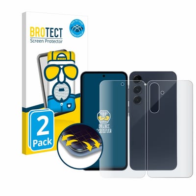 BROTECT - Screenprotector voor Samsung Galaxy A55 5G (Voor+Achter) - Folie Beschermfolie matte volledig dekking 2 Stuks