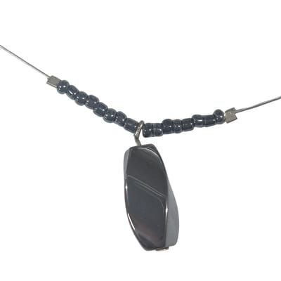 Glamour - Halsketting - Handgemaakte Ketting - Edelstaal - Gun Metal - St.Marie - 44 cm.