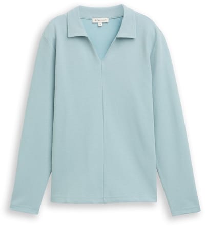 Tom Tailor - Shirt met lange mouwen en polokraag - Maat XXL - white moss