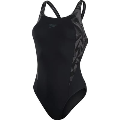 Speedo Hyper Boom Splice Muscleback Dames - Zwart / Grijs - maat 34