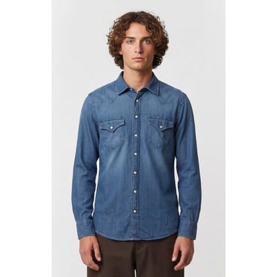 Brooks Brothers Texan Shirt Cotton Denim Size: M | Casual Shirts Outlet | Heren | Blauw