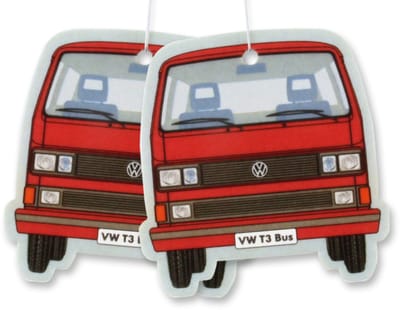 VW Collection by BRISA - Set van 2 Volkswagen luchtverfrissers met VW T3 Bulli Bus-motief (Vanille)