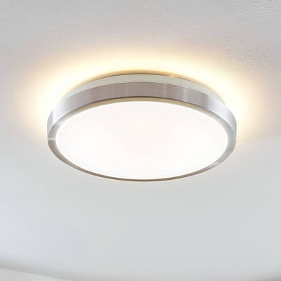 Lindby LED plafondlamp Emelie, Ø 35 cm, aluminiumkleurig, metaal